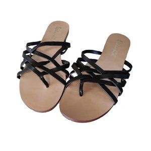 NWOT Splendid Women's Strappy Thong Sandals Tan Leather Size US 8 $90 JJ024
